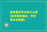 益生菌对羊水有什么用(益生菌的益处:可改善羊水质量)
