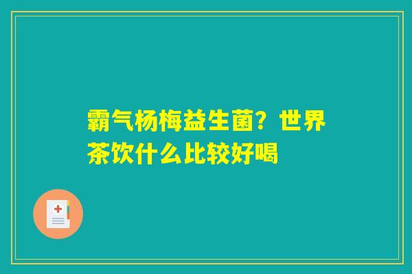霸气杨梅益生菌？世界茶饮什么比较好喝