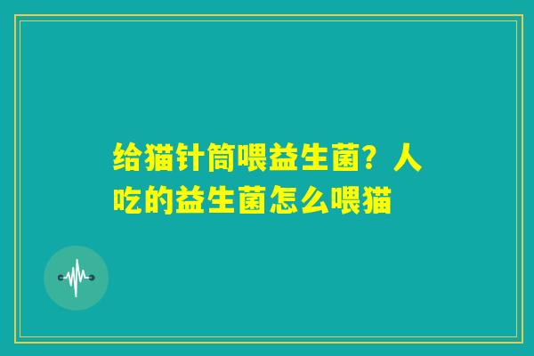 给猫针筒喂益生菌？人吃的益生菌怎么喂猫