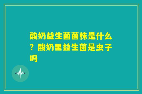 酸奶益生菌菌株是什么？酸奶里益生菌是虫子吗