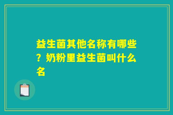 益生菌其他名称有哪些？奶粉里益生菌叫什么名