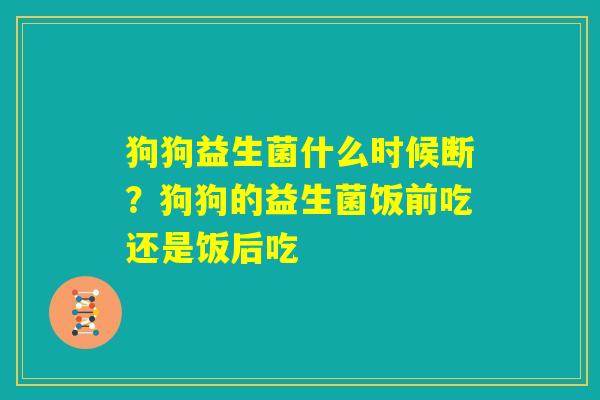 狗狗益生菌什么时候断?狗狗的益生菌饭前吃还是饭后吃 狗狗益生菌什么时候断?狗狗的益生菌饭前吃还是饭后吃