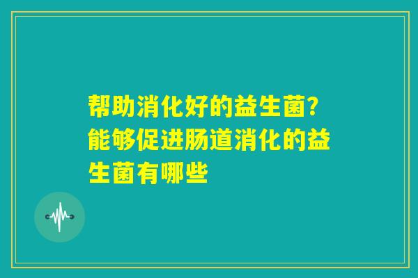 帮助消化好的益生菌？能够促进肠道消化的益生菌有哪些