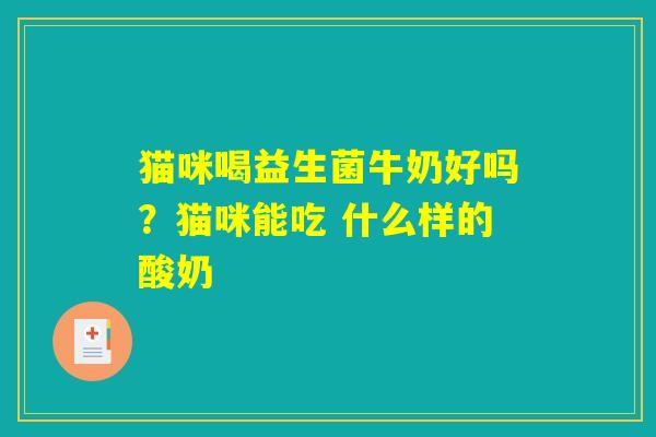 猫咪喝益生菌牛奶好吗？猫咪能吃 什么样的酸奶