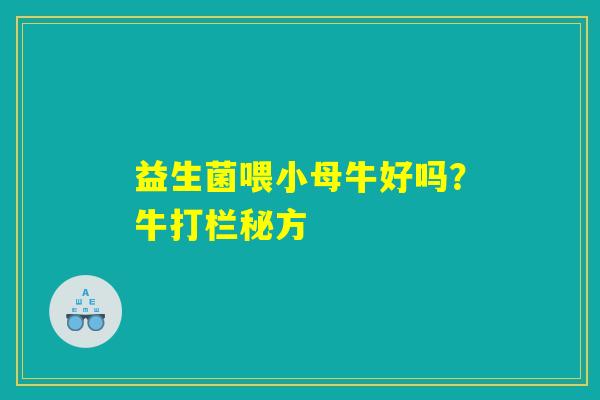 益生菌喂小母牛好吗？牛打栏秘方