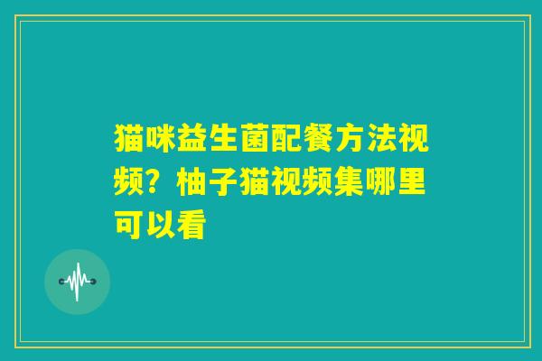猫咪益生菌配餐方法视频？柚子猫视频集哪里可以看