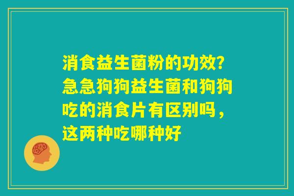 消食益生菌粉的功效？急急狗狗益生菌和狗狗吃的消食片有区别吗，这两种吃哪种好