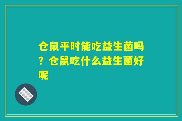仓鼠平时能吃益生菌吗?仓鼠吃什么益生菌好呢 仓鼠平时能吃益生菌吗?仓鼠吃什么益生菌好呢