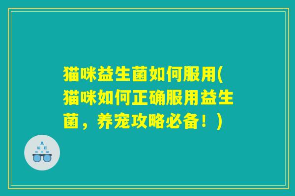 猫咪益生菌如何服用(猫咪如何正确服用益生菌，养宠攻略必备！)