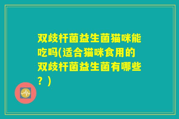 双歧杆菌益生菌猫咪能吃吗(适合猫咪食用的双歧杆菌益生菌有哪些？)