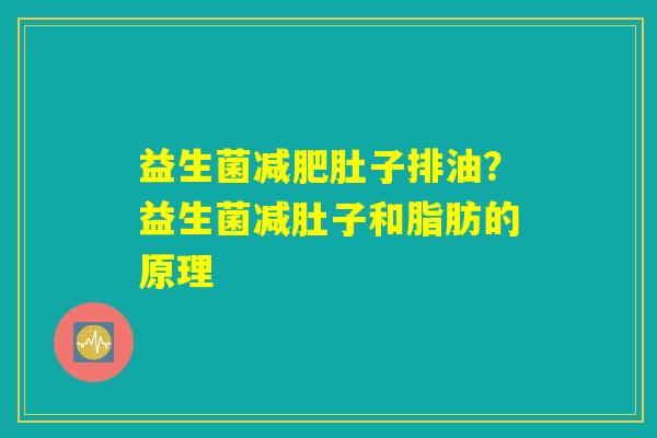 益生菌减肥肚子排油？益生菌减肚子和脂肪的原理