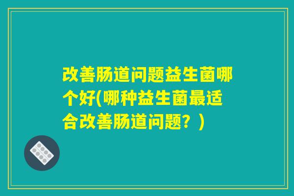 改善肠道问题益生菌哪个好(哪种益生菌最适合改善肠道问题？)