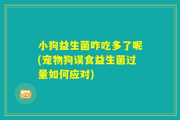 小狗益生菌咋吃多了呢(宠物狗误食益生菌过量如何应对)