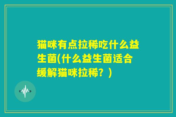 猫咪有点拉稀吃什么益生菌(什么益生菌适合缓解猫咪拉稀？)