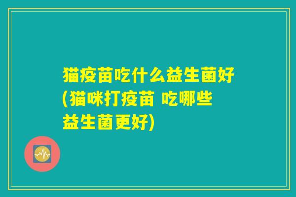 猫疫苗吃什么益生菌好(猫咪打疫苗 吃哪些益生菌更好)