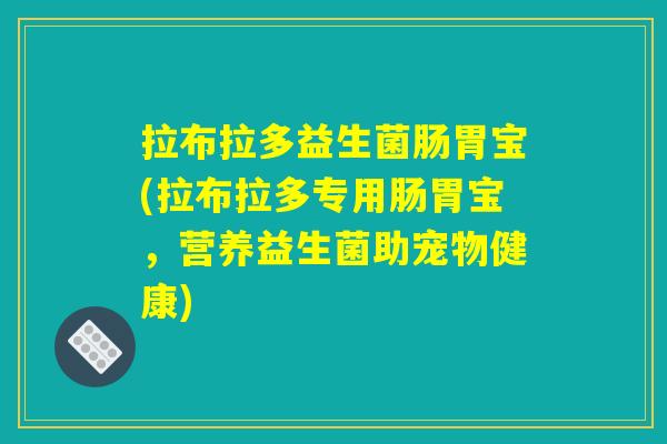 拉布拉多益生菌肠胃宝(拉布拉多专用肠胃宝,营养益生菌助宠物健康) 拉布拉多益生菌肠胃宝(拉布拉多专用肠胃宝,营养益生菌助宠物健康)