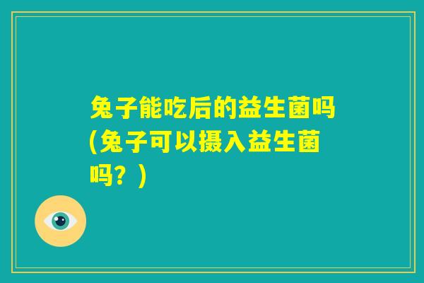 兔子能吃后的益生菌吗(兔子可以摄入益生菌吗?) 兔子能吃后的益生菌吗(兔子可以摄入益生菌吗?)