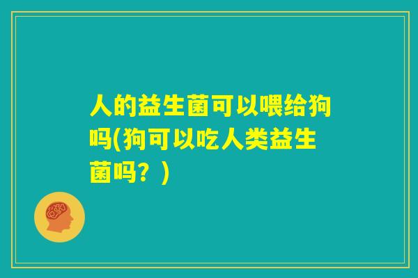 人的益生菌可以喂给狗吗(狗可以吃人类益生菌吗?) 人的益生菌可以喂给狗吗(狗可以吃人类益生菌吗?)