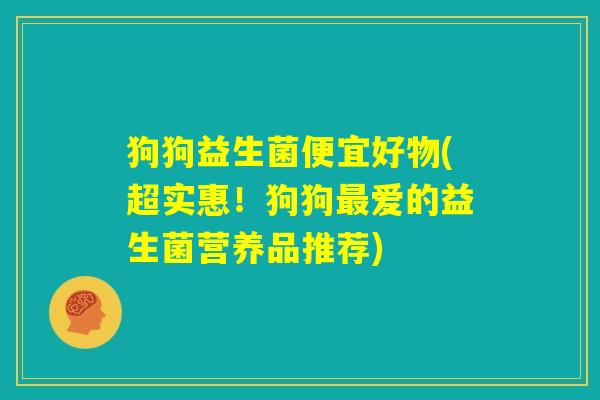 狗狗益生菌便宜好物(超实惠！狗狗最爱的益生菌营养品推荐)