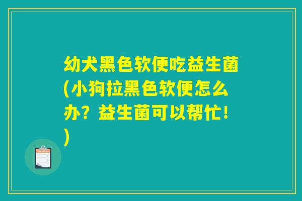 幼犬黑色软便吃益生菌(小狗拉黑色软便怎么办？益生菌可以帮忙！)