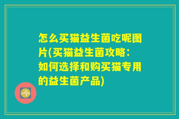 怎么买猫益生菌吃呢图片(买猫益生菌攻略：如何选择和购买猫专用的益生菌产品)