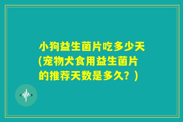 小狗益生菌片吃多少天(宠物犬食用益生菌片的推荐天数是多久?) 小狗益生菌片吃多少天(宠物犬食用益生菌片的推荐天数是多久?)