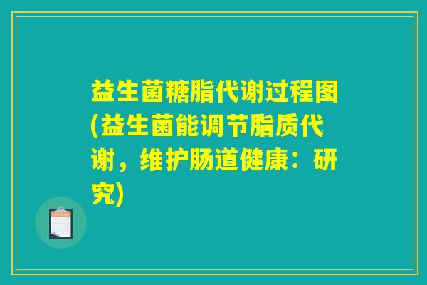 益生菌糖脂代谢过程图(益生菌能调节脂质代谢，维护肠道健康：研究)