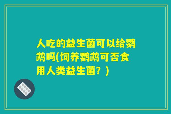 人吃的益生菌可以给鹦鹉吗(饲养鹦鹉可否食用人类益生菌?) 人吃的益生菌可以给鹦鹉吗(饲养鹦鹉可否食用人类益生菌?)