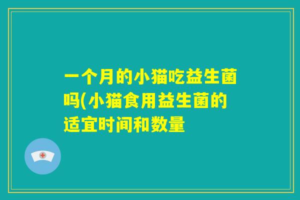 一个月的小猫吃益生菌吗(小猫食用益生菌的适宜时间和数量