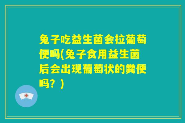 兔子吃益生菌会拉葡萄便吗(兔子食用益生菌后会出现葡萄状的粪便吗?) 兔子吃益生菌会拉葡萄便吗(兔子食用益生菌后会出现葡萄状的粪便吗?)