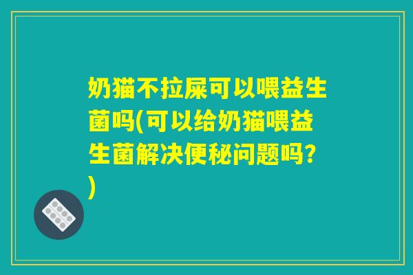 奶猫不拉屎可以喂益生菌吗(可以给奶猫喂益生菌解决便秘问题吗?) 奶猫不拉屎可以喂益生菌吗(可以给奶猫喂益生菌解决便秘问题吗?)