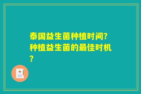 泰国益生菌种植时间?种植益生菌的最佳时机? 泰国益生菌种植时间?种植益生菌的最佳时机?