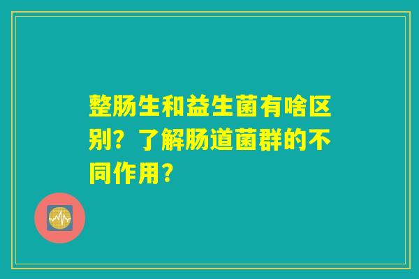 整肠生和益生菌有啥区别？了解肠道菌群的不同作用？