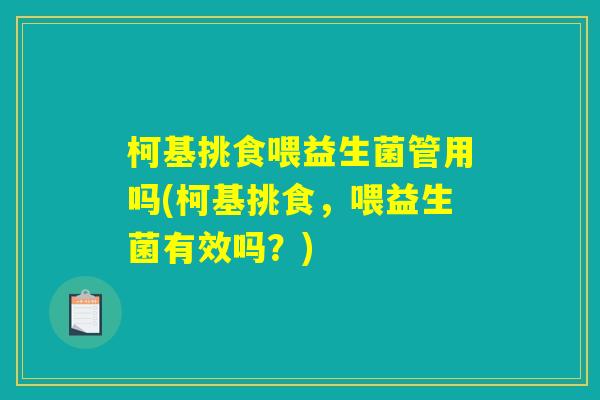 柯基挑食喂益生菌管用吗(柯基挑食，喂益生菌有效吗？)