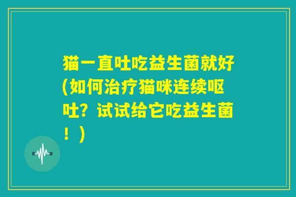 猫一直吐吃益生菌就好(如何治疗猫咪连续呕吐？试试给它吃益生菌！)
