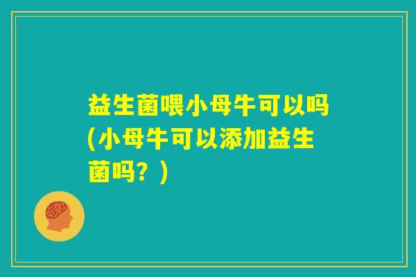 益生菌喂小母牛可以吗(小母牛可以添加益生菌吗?) 益生菌喂小母牛可以吗(小母牛可以添加益生菌吗?)