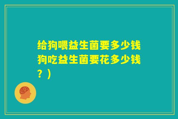 给狗喂益生菌要多少钱狗吃益生菌要花多少钱?) 给狗喂益生菌要多少钱狗吃益生菌要花多少钱?)