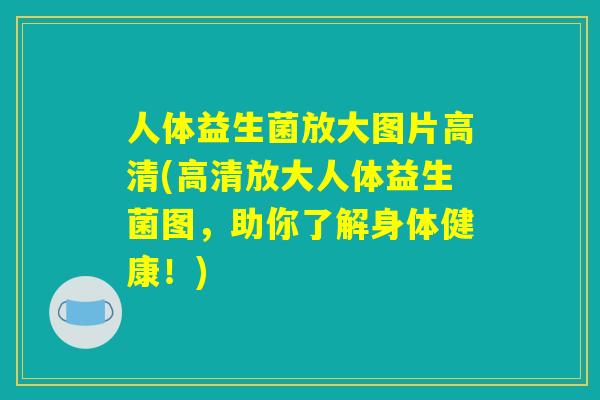 人体益生菌放大图片高清(高清放大人体益生菌图,助你了解身体健康!) 人体益生菌放大图片高清(高清放大人体益生菌图,助你了解身体健康!)