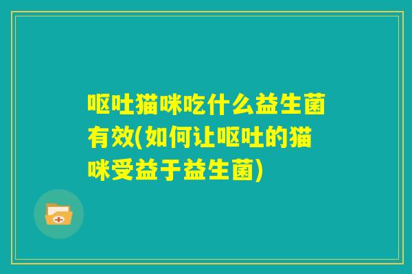 呕吐猫咪吃什么益生菌有效(如何让呕吐的猫咪受益于益生菌)