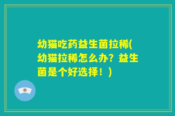 幼猫吃药益生菌拉稀(幼猫拉稀怎么办?益生菌是个好选择!) 幼猫吃药益生菌拉稀(幼猫拉稀怎么办?益生菌是个好选择!)