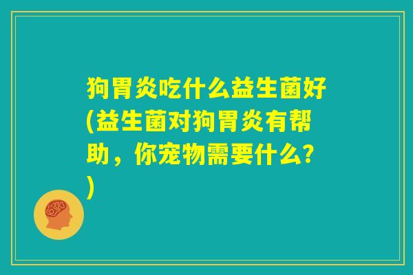 狗胃炎吃什么益生菌好(益生菌对狗胃炎有帮助,你宠物需要什么?) 狗胃炎吃什么益生菌好(益生菌对狗胃炎有帮助,你宠物需要什么?)