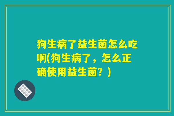 狗生病了益生菌怎么吃啊(狗生病了,怎么正确使用益生菌?) 狗生病了益生菌怎么吃啊(狗生病了,怎么正确使用益生菌?)