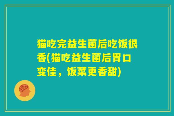 猫吃完益生菌后吃饭很香(猫吃益生菌后胃口变佳,饭菜更香甜) 猫吃完益生菌后吃饭很香(猫吃益生菌后胃口变佳,饭菜更香甜)