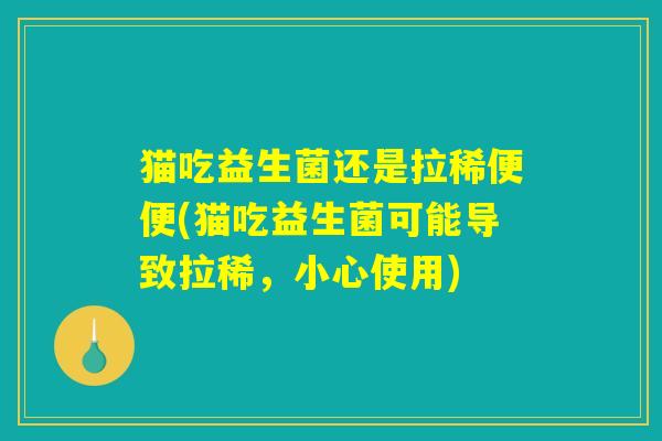 猫吃益生菌还是拉稀便便(猫吃益生菌可能导致拉稀,小心使用) 猫吃益生菌还是拉稀便便(猫吃益生菌可能导致拉稀,小心使用)