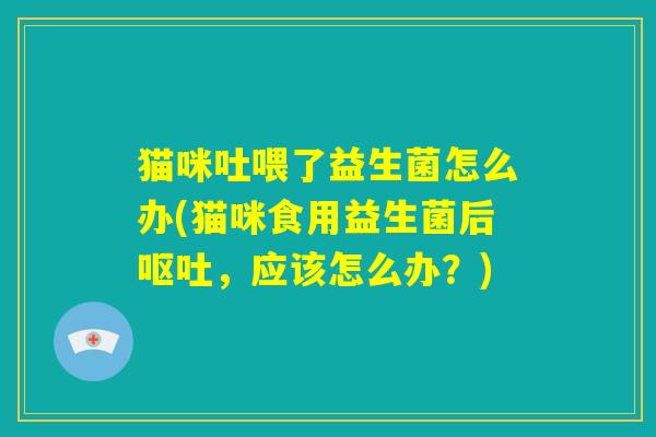 猫咪吐喂了益生菌怎么办(猫咪食用益生菌后呕吐,应该怎么办?) 猫咪吐喂了益生菌怎么办(猫咪食用益生菌后呕吐,应该怎么办?)
