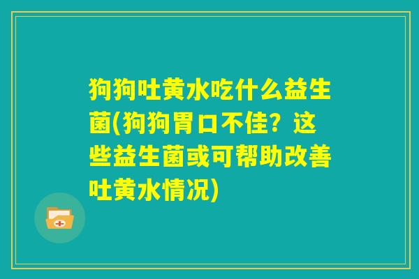 狗狗吐黄水吃什么益生菌(狗狗胃口不佳?这些益生菌或可帮助改善吐黄水情况) 狗狗吐黄水吃什么益生菌(狗狗胃口不佳?这些益生菌或可帮助改善吐黄水情况)