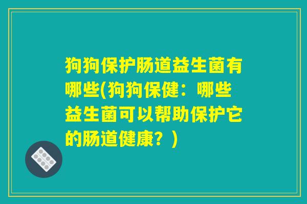 狗狗保护肠道益生菌有哪些(狗狗保健:哪些益生菌可以帮助保护它的肠道健康?) 狗狗保护肠道益生菌有哪些(狗狗保健:哪些益生菌可以帮助保护它的肠道健康?)