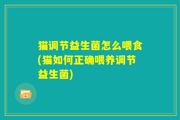 猫调节益生菌怎么喂食(猫如何正确喂养调节益生菌)