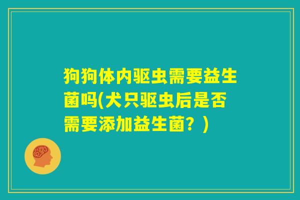 狗狗体内驱虫需要益生菌吗(犬只驱虫后是否需要添加益生菌？)