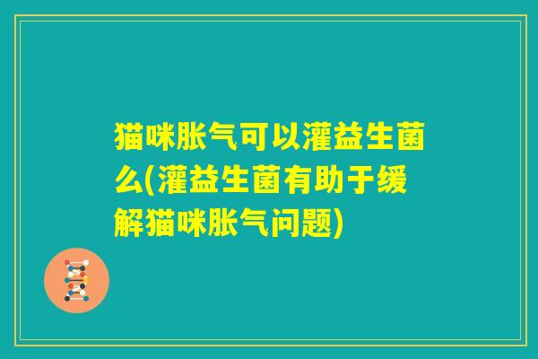 猫咪胀气可以灌益生菌么(灌益生菌有助于缓解猫咪胀气问题) 猫咪胀气可以灌益生菌么(灌益生菌有助于缓解猫咪胀气问题)